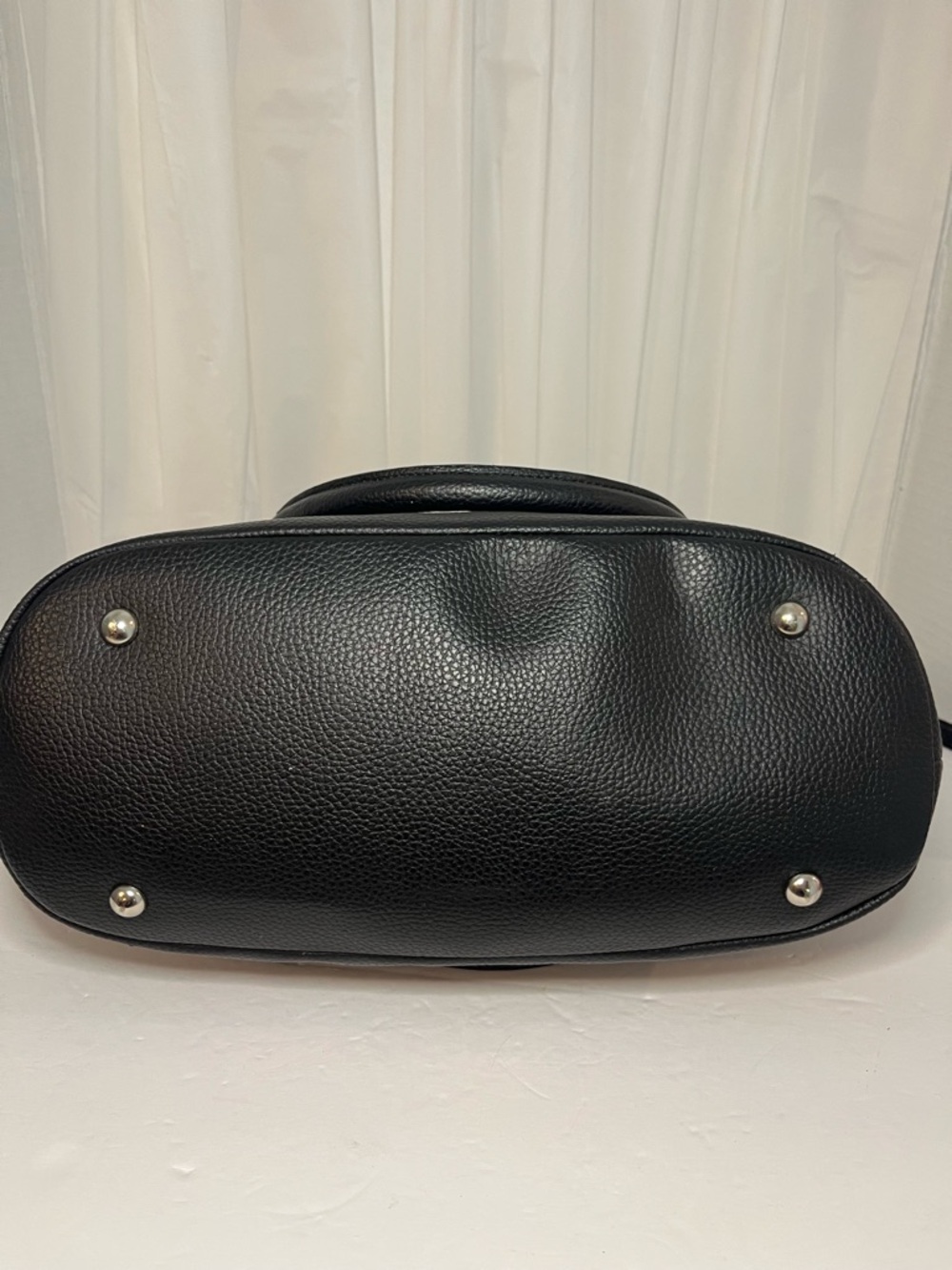 Tignanello Black Leather Studded Shoulder Tote - Picture 3 of 8